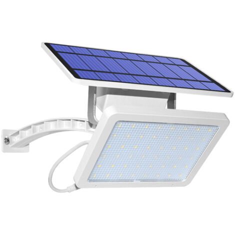 Lámpara solar de exterior con 48 LED independientes, instalación independiente, iluminación de paisajes, luz de jardín o patio, aplique solar LED de pared.
