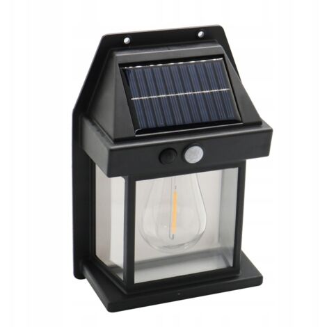 LÁMPARA SOLAR DE JARDÍN, APLIQUE DE PARED PARA TERRAZA, FACHADA, 1200 mAh, IP65, 21 cm