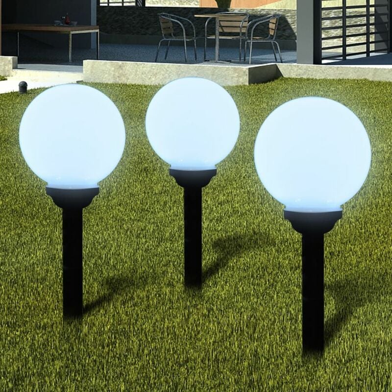 

Lampara solar de jardin en forma de bola con LED, 20 cm, 3 unidades