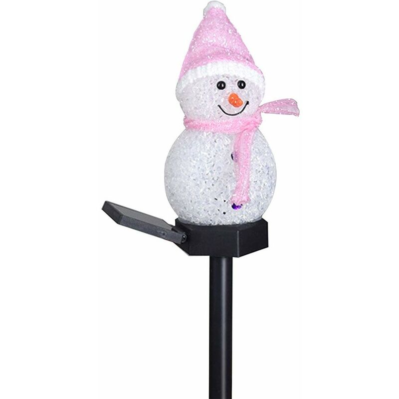 

Lampara solar de Navidad con muneco de nieve de tierra,Rosa