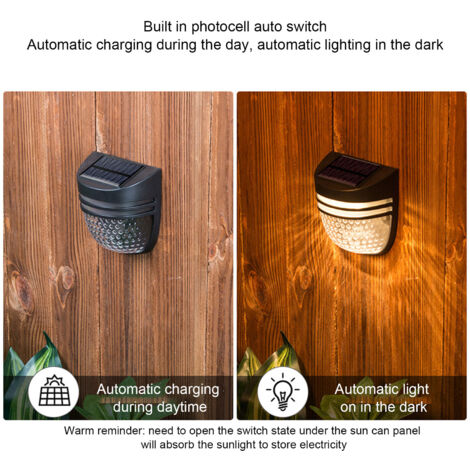 Lámpara solar de pared de alta eficiencia con clasificación IP54, resistente al agua, para jardín, patio, valla y terraza.