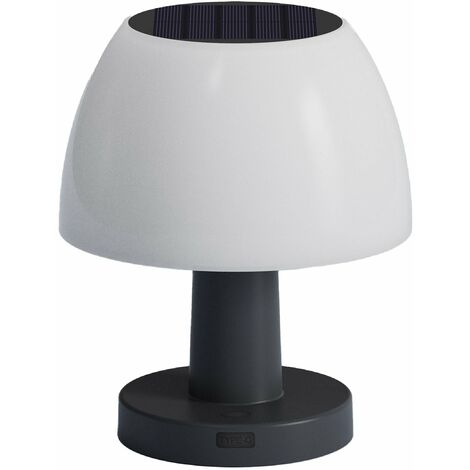 Lámpara de mesa LED solar con batería recargable Silver IP44 200Lm e  intensidad de luz Regulable