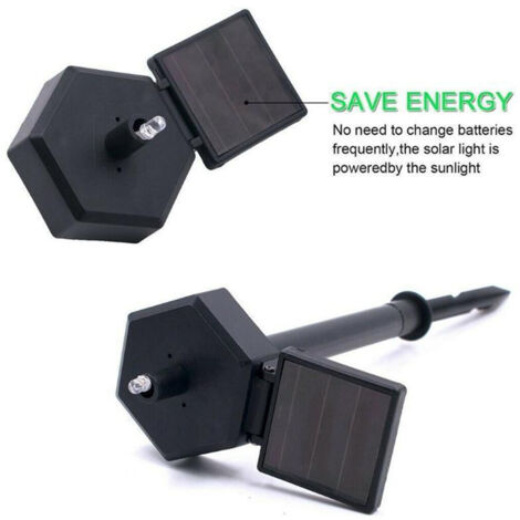 Lámpara solar de suelo con forma de búho [Modelo OWL-1] con batería amorfa NiMH integrada de 600 mAh, material de resina, color marrón, longitud total 45 cm (búho de 5,9 cm), resistente al agua – Luz 