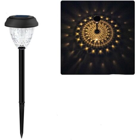 Lámpara solar exterior con proyector para jardín y patio – Iluminación negra cálida, sin marca, 4 unidades