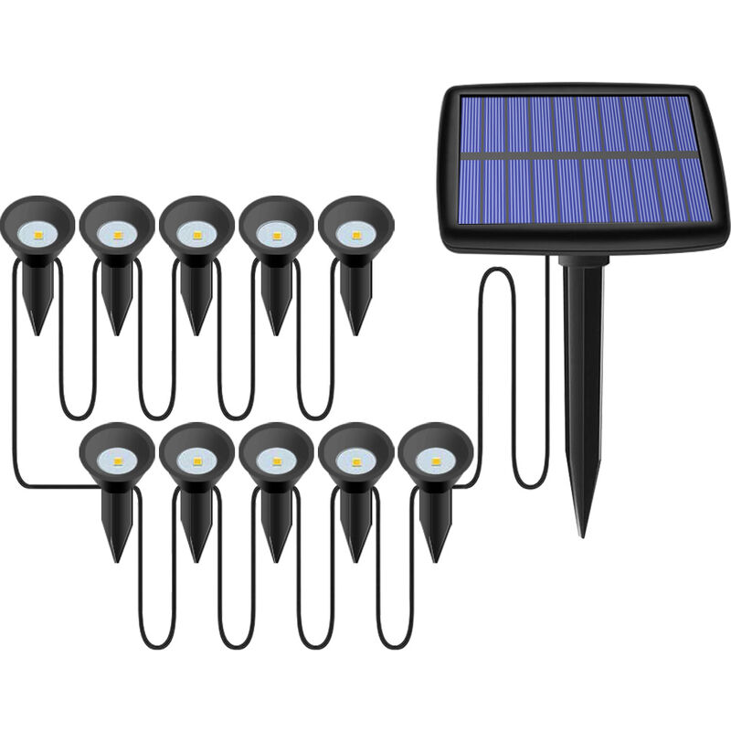 

Lampara solar impermeable al aire libre del cesped de la luz una tiene dos Uno sostiene Diez IP55 luz blanca, Negro, 1 tiene al menos 10