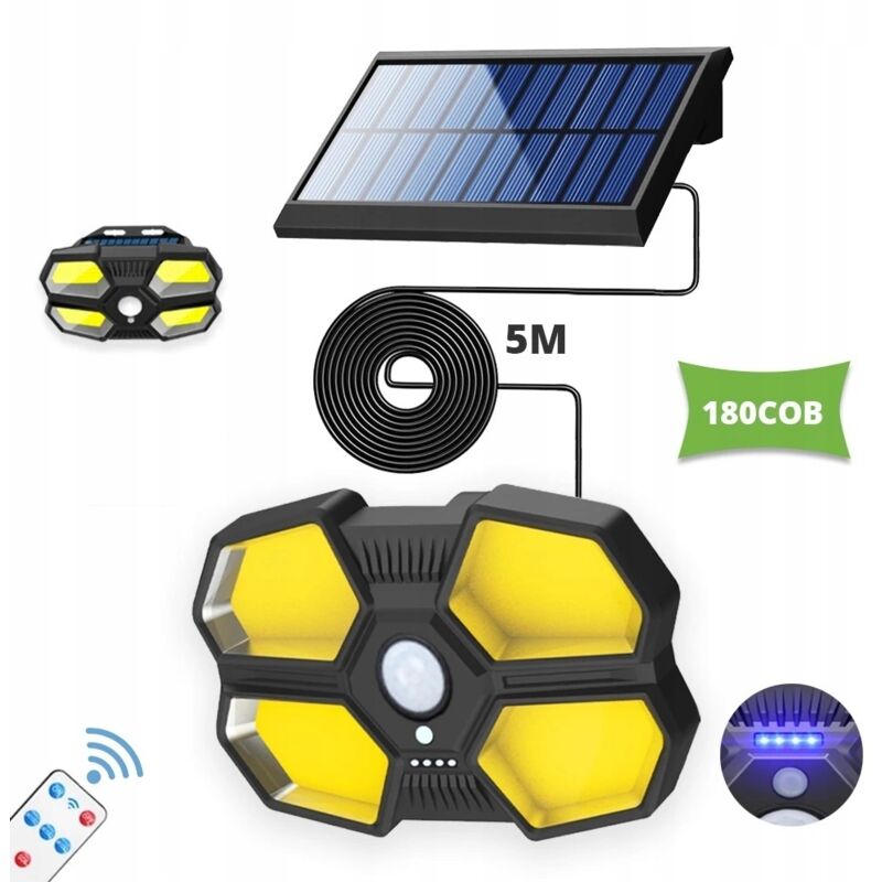 Lámpara solar impermeable con sensor de movimiento y crepuscular