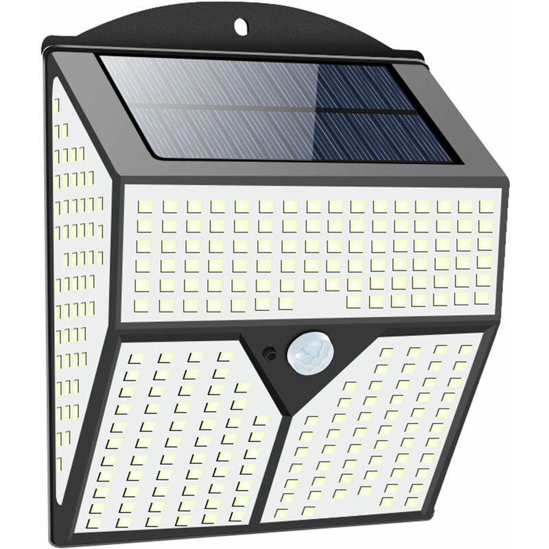 

Lampara solar, lampara de pared de patio de induccion humana al aire libre,Negro, 318LED