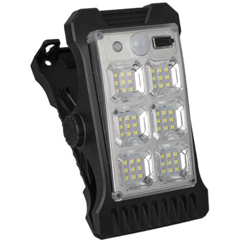 Lámpara solar LED de pared para patio exterior Eosnow, con clip para cerca nocturna y batería integrada, alta tasa de conversión fotoeléctrica, carga USB, sensor de movimiento, con clip, CE