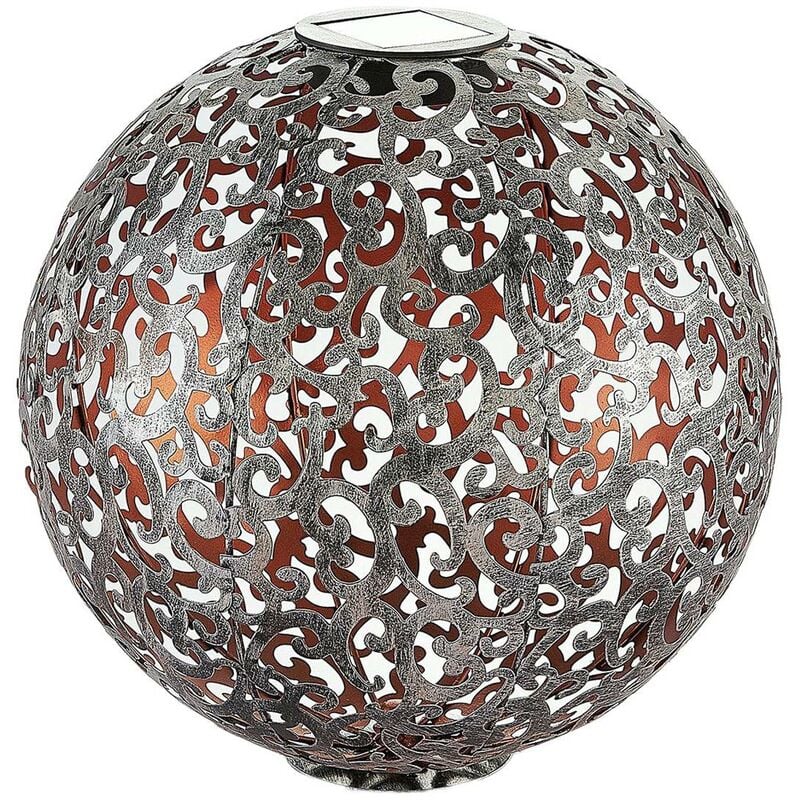 

Lámpara solar LED Eduta, esfera plata-oro