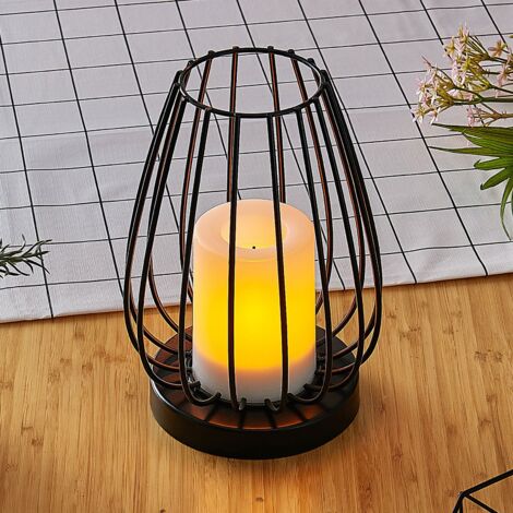 Lámpara solar LED Hannika, efecto vela ámbar