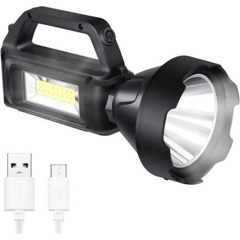 Lámpara solar, linterna LED recargable, lámpara de camping de 1000 lúmenes, foco portátil LED recargable de 2400 mAh, [Clase energética A+++]