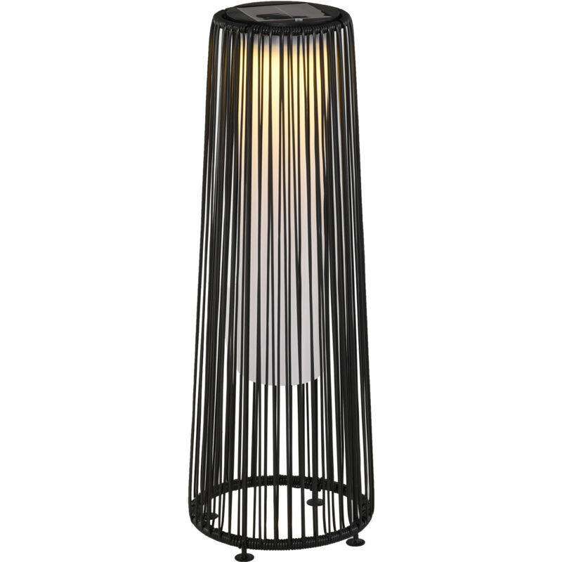 Lámpara solar, luz de jardín con sensor de luz, impermeable, LED automática, negra, 21.5x21.5x61 cm, para jardín y patio