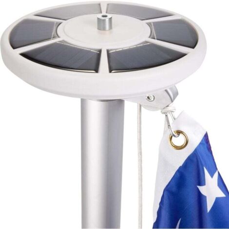 Lámpara solar para asta de bandera con 26 LED: lámpara solar para asta de bandera para camping y jardín. Cobertura total de la bandera.