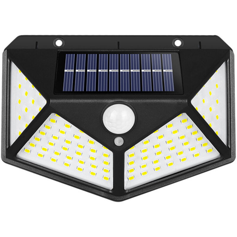 Lámpara solar para exteriores 100 LED, 1 paquete de iluminación solar para exteriores, sensor de movimiento, iluminación impermeable, foco solar para