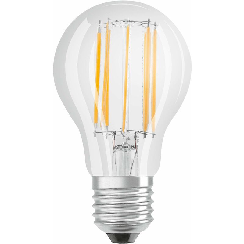 Bombilla LED de cristal transparente estándar E27, 7,5W, blanco cálido. Bellalux