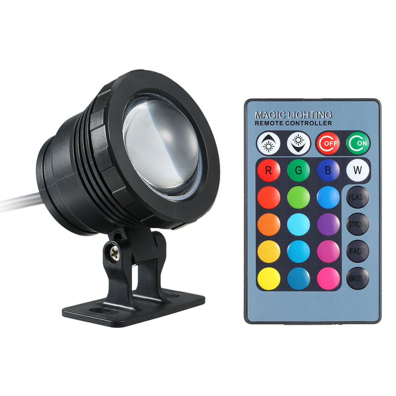 

Lampara sumergible LED AC / DC 12V 10W RGB LED, con control remoto, 16 Cambio de color