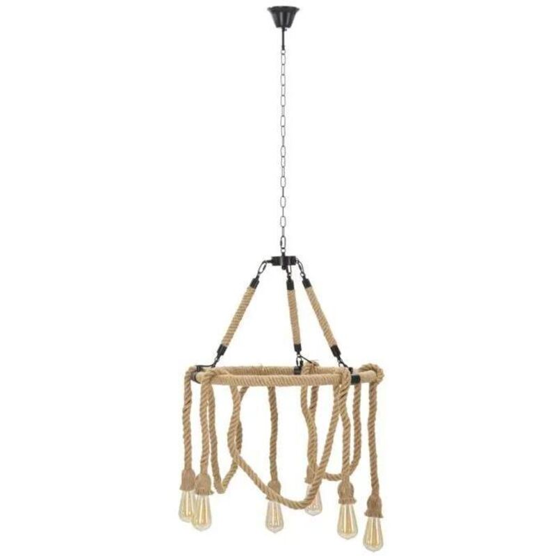 Lámpara suspensión mauro ferretti bambú natural 64 cm 20 vatios