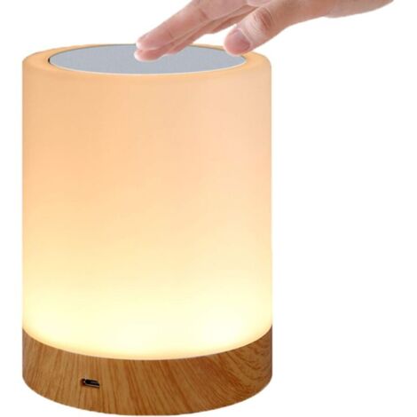 Lámpara táctil LED para dormitorio, sala de estar, oficina - Lámpara de noche con sensor RGB que cambia de color - Puerto de carga USB