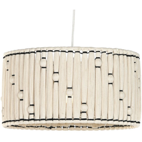 Lampara Techo Algodon Yute 39X39X21 Nudo Natural