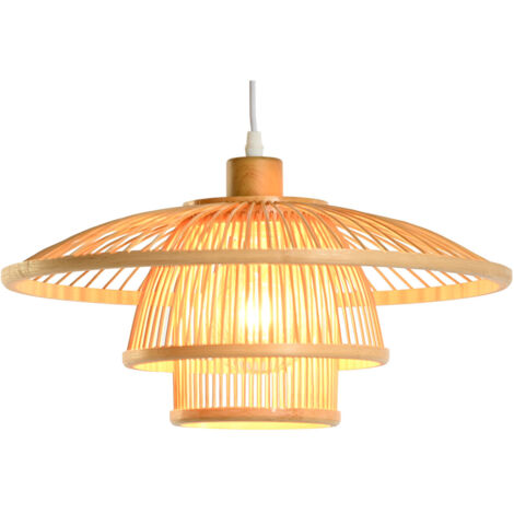 Lampara Techo Bambu 40X40X17 E27 Natural Natural