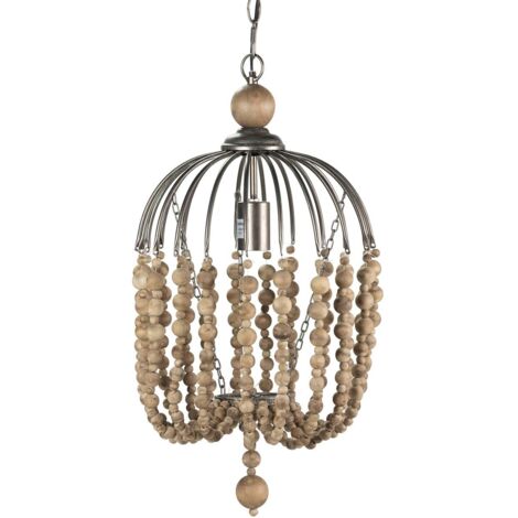 Lampara Techo Cadena Bolas Natural 32X32X58 Cm