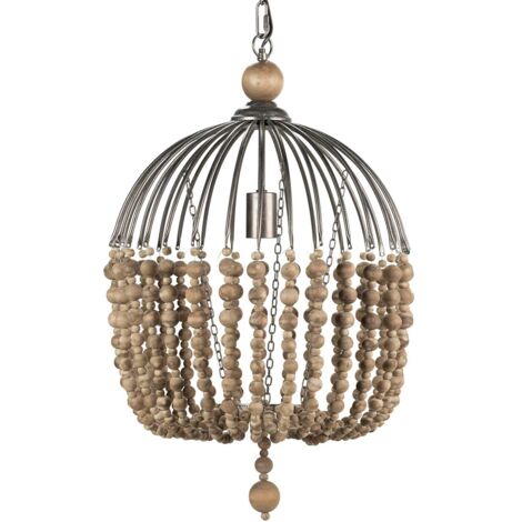 Lampara Techo Cadena Bolas Natural 43X43X70 Cm