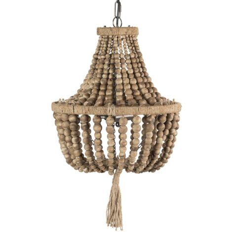 Lampara Techo Cadena Bolas Natural Yute 37X37X53Cm