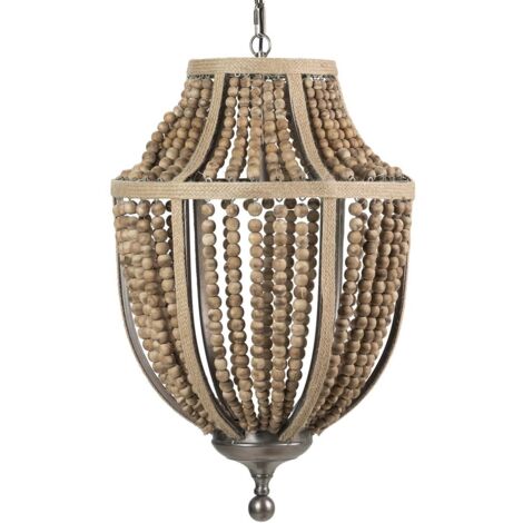 Lampara Techo Cadena De Bolas Natural 45X45X71 Cm