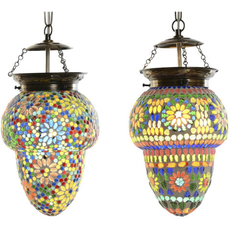 Lampara Techo Cristal Metal 20X20X28 Mosaico LA206665