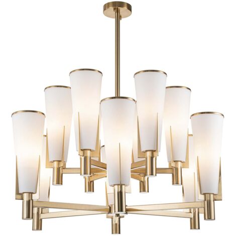 Lampara Techo Cristal Metal Dorado 90X90X85 Cm