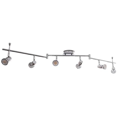 Lámpara techo de cromo LED con seis focos Arminius