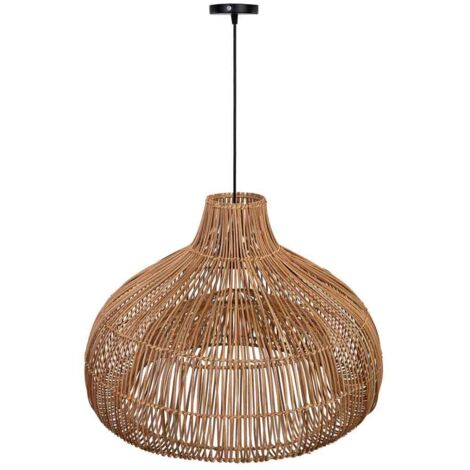 Lámpara techo de ratan marrón D66,5x47h cm