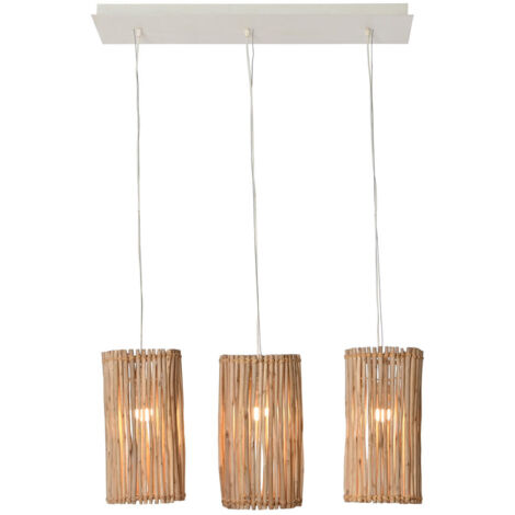 Lampara Techo Eucalipto 20X20X40 Troncos Blanco
