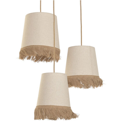 Lampara Techo Fibra 40X40X35 Triple Crudo