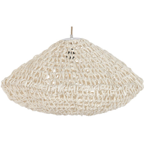 Lampara Techo Fibra 65X65X35 Trenzado Crudo