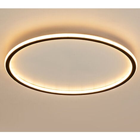 STOEX Lampara Techo Led Negra, Plafones Redonda De Φ30CM, Lampara Techo Moderna Minimalista Para Cocina, Pasillo, Oficina, Porche, Blanco Cálido