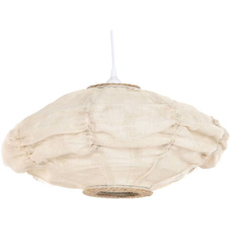 Lampara Techo Lino Cuerda 45X45X20 Natural Crudo