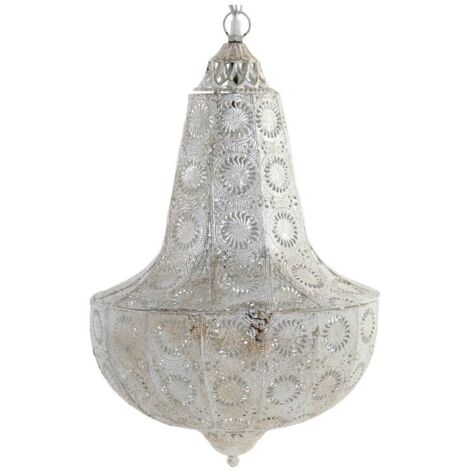 Lampara Techo Metal 34X55 Etnica Blanco