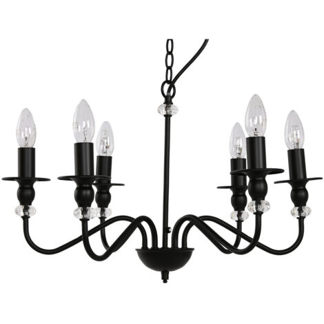 Lampara Techo Metal 54X54X46 6 Brazos Negro