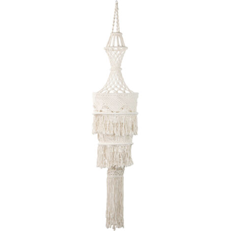 Lampara Techo Metal Algodon Blanco 40X40X180 Cm