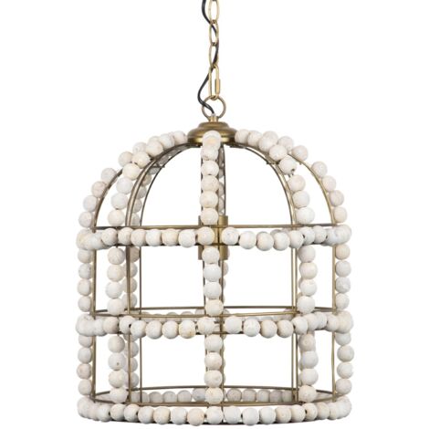 Lampara Techo Metal Madera 40X40X42 Cm
