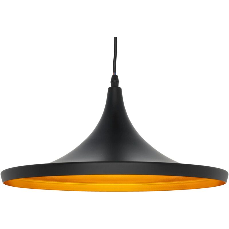 

Lampara techo NonLa conica 35cm colgante negro y dorado - Jandei