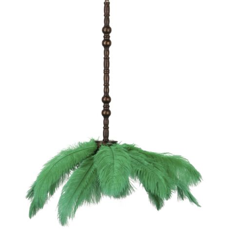 Lampara Techo Plumas Verdes 62X62X174 Cm