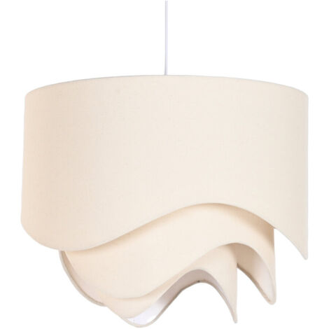 Lampara Techo Poliester Metal 49X49X40 Ondas Crudo