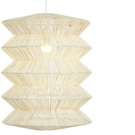 Lampara Techo Ratan Hierro 40X40X54 Natural