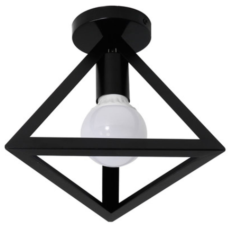 

Stoex - Lámpara de Techo Triángulo Lámparas de Colgar Forma Jaula de Hierro Creativo Metal Simple Retro Iluminación Industrial Araña Decorativa para