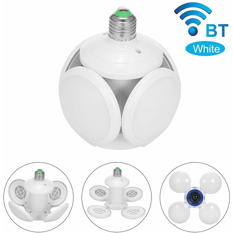 

Lampara UFO de futbol deformable, con altavoz inteligente BT E27,blanco