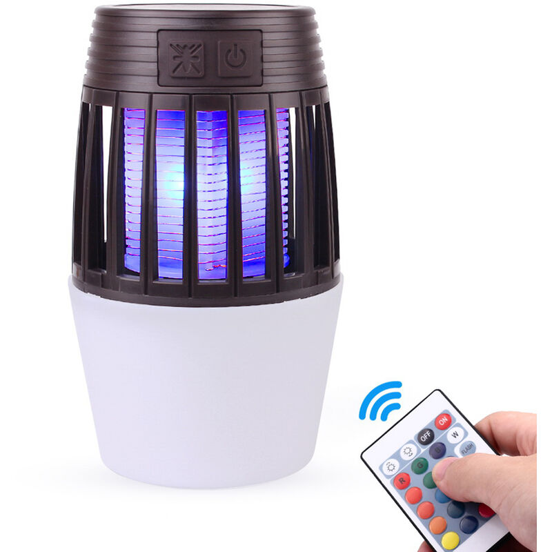 

Happyshopping - Lampara USB multifuncional para matar mosquitos, con gancho, luz nocturna LED, con control remoto