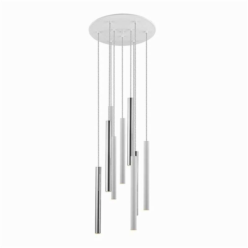 

Lámpara VARAS 9 luces, cromo-blanco de Schuller