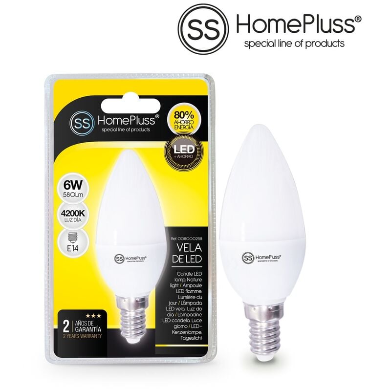 

Lampara vela 6W E14 4200K - 12u caja exp